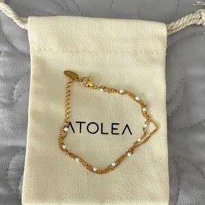 ATOLEA Double White Beaded Bracelet NWOT